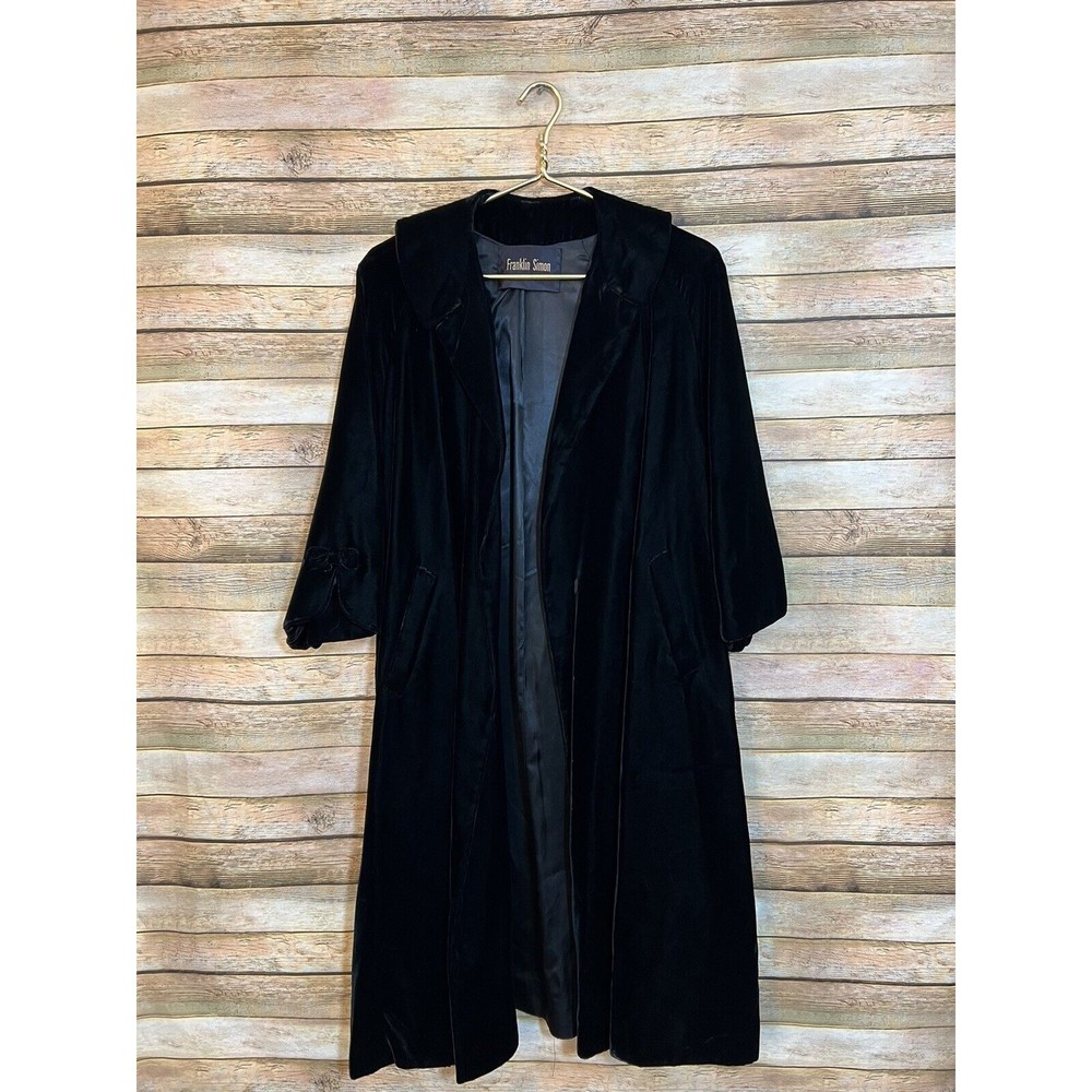 Franklin Simon Womens Velvet Open Jacket Coat
